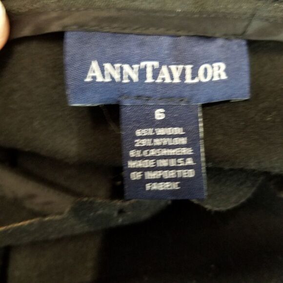 Ann Taylor black wool cashmere blend shift dress - Picture 6 of 8